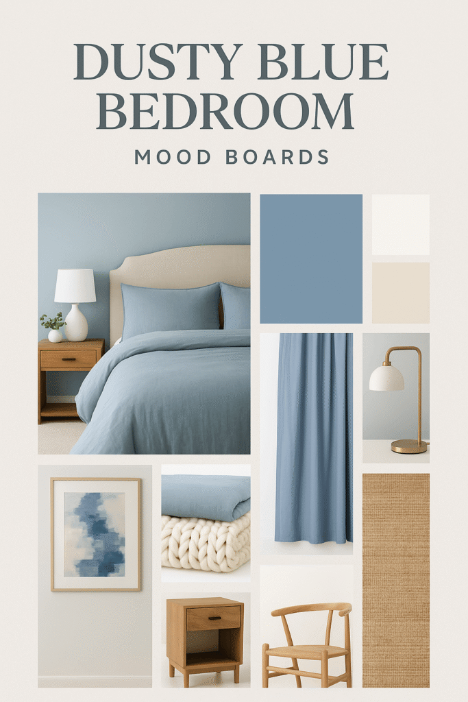 Dusty Blue Bedroom Mood Boards