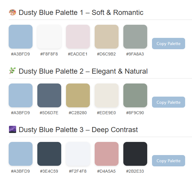 Dusty Blue Color Palette Generator